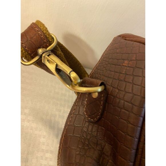 New Aaron leather goods weekend duffle bag brown animal style - Picture 7 of 9